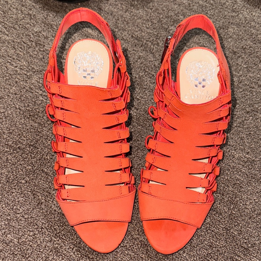 Stylish Coral Red Vince Camino Women's Sandals